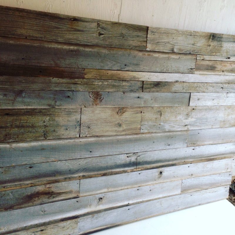 Barn wood headboard made from reclaimed lumber