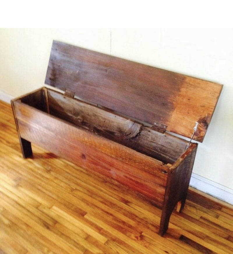 Storage chest built from reclaimed wood